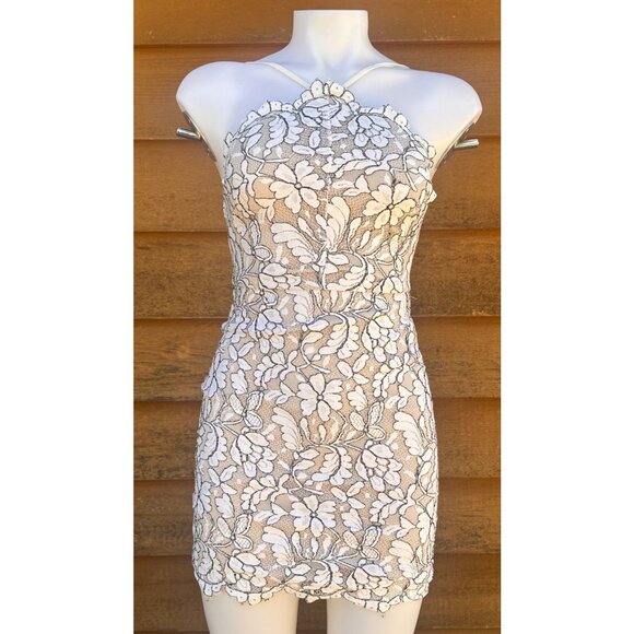 Lulus White Lace Floral Embroidered Mini Dress With Adjustable Spaghetti Straps - Picture 1 of 9